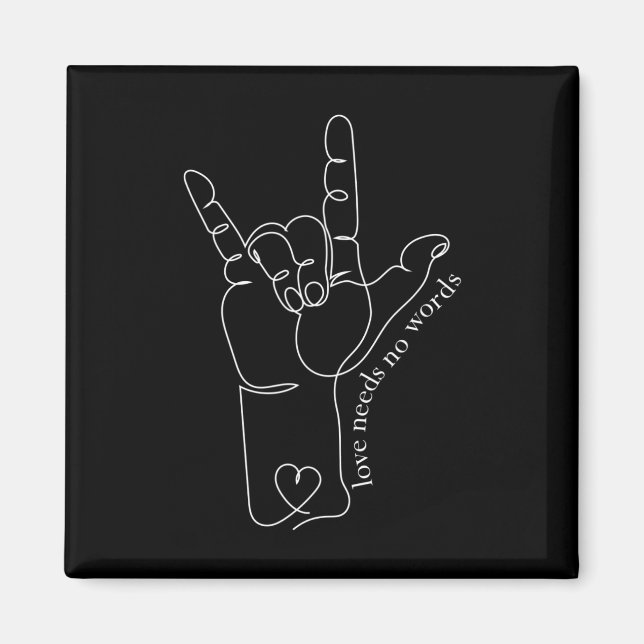 ASL Mum Dad Kids Autism Awareness Teacher SPED Dea Magnet (Front)