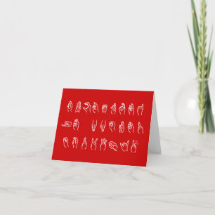 ASL No L White on Red for Christmas Card