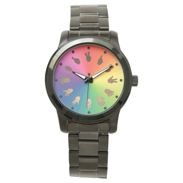 ASL Numbers Colour Wheel Watch (Minute segments) (Front)