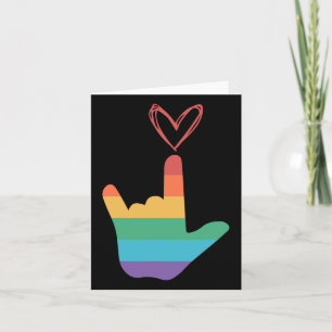 Asl Rainbow Love Symbol Deaf  Card
