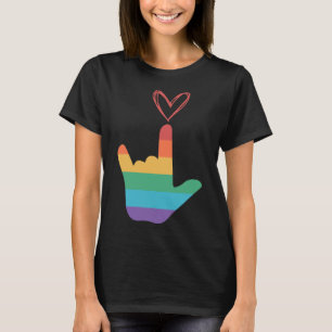 Asl Rainbow Love Symbol Deaf T-Shirt