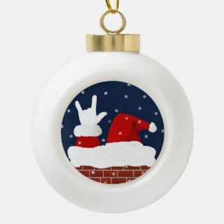 ASL Santa Christmas Ornament w/ I Love You in ASL