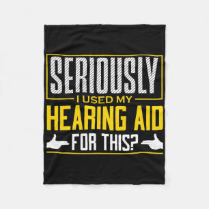 Asl Seriously Hearing Aid Sign Language Deaf Aware Fleece Blanket