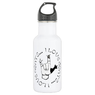 ASL SIGN I LOVE GOATS! 532 ML WATER BOTTLE