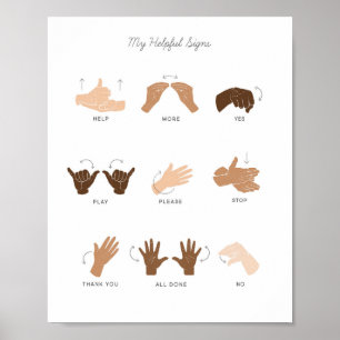 ASL Sign Language & Basic Signs Artwork Classroom
