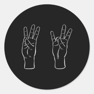 Asl Sign Language Funny 67 Meme Viral Hand Signs S Classic Round Sticker
