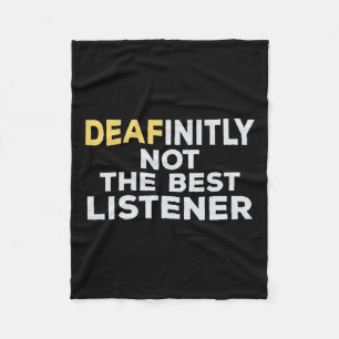 Asl Sign Language Hearing Loss Awareness  Fleece Blanket