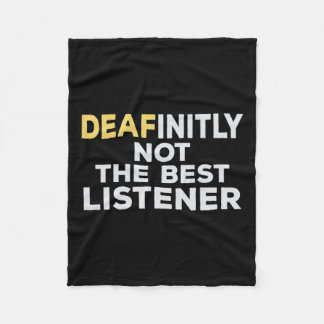 Asl Sign Language Hearing Loss Awareness Fleece Blanket