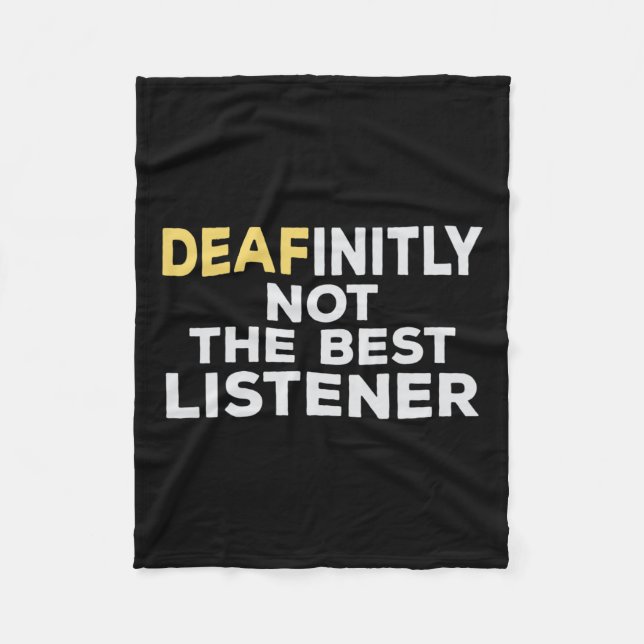 Asl Sign Language Hearing Loss Awareness  Fleece Blanket (Front)