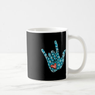 ASL Sign Language I Love You Gesture Heart Deaf Aw Coffee Mug