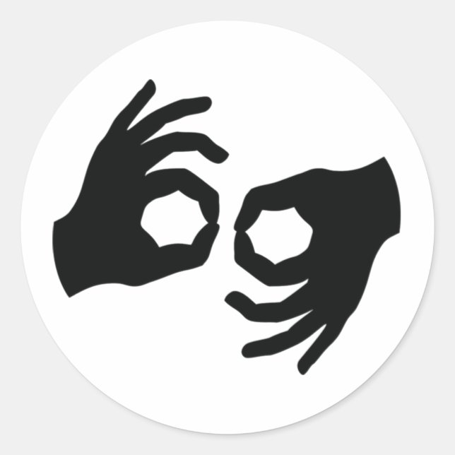 ASL Sign Language Interpreter Hand Symbol Sticker (Front)