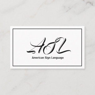 ASL, Sign Language,  Translator, Business Card