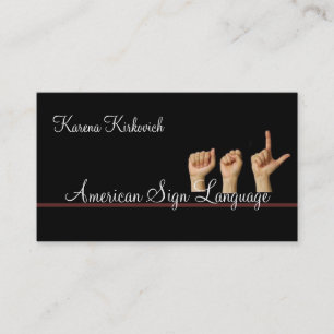 ASL, Sign Language, Translator, Business Card