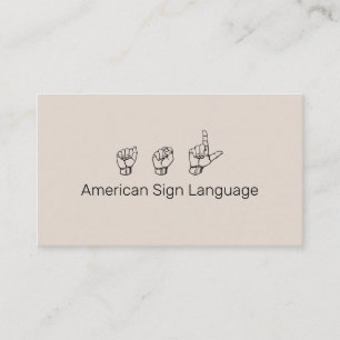 ASL, Sign Language,  Translator, Business Card