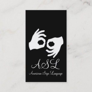 ASL, Sign Language, Translator, Business Card
