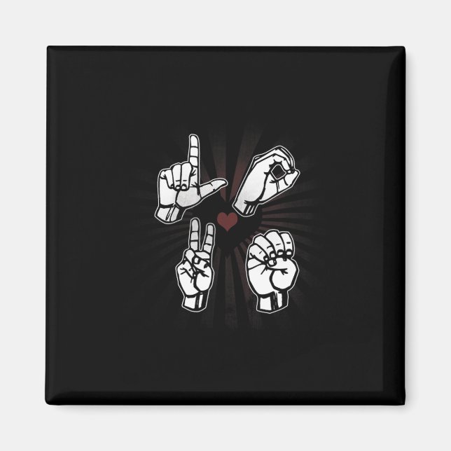 Asl Sign Language Valentines Day 2021 Gift For Dea Magnet (Front)