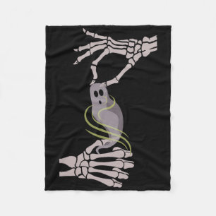 Asl Skeleton Hands Ghost Spooky Halloween Fleece Blanket