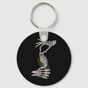 Asl Skeleton Hands Ghost Spooky Halloween Key Ring