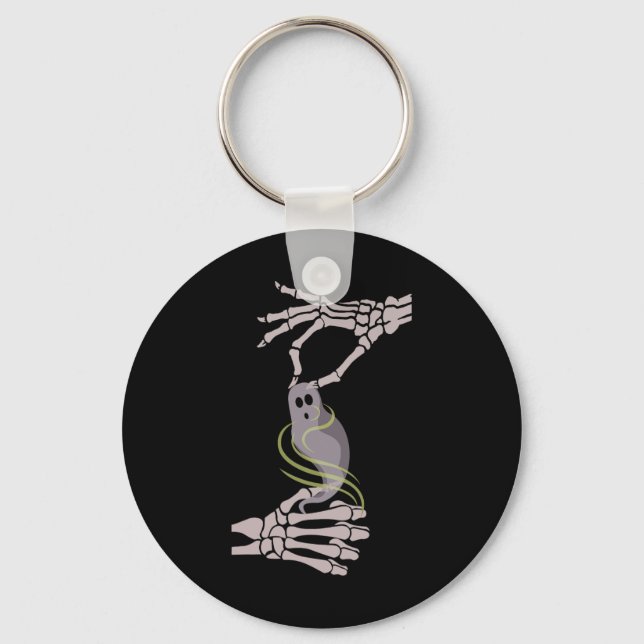 Asl Skeleton Hands Ghost Spooky Halloween  Key Ring (Front)