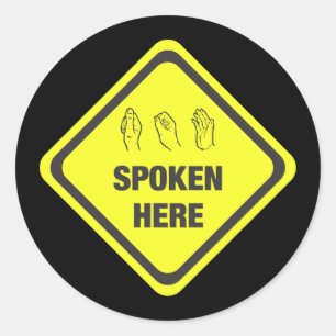 ASL Spoken Here Classic Round Sticker