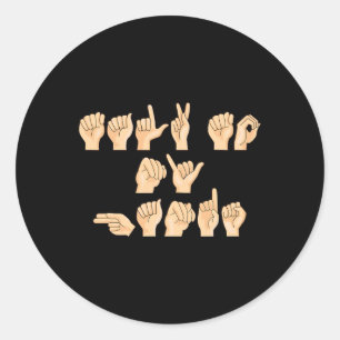 ASL Talk to my Hands American Sign Language Classic Round Sticker