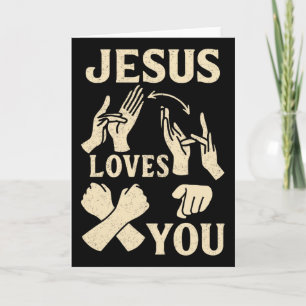 Asl Teacher American Sign Language Christian Jesus Card