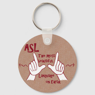 ASL The Most Beautiful Language Key Ring