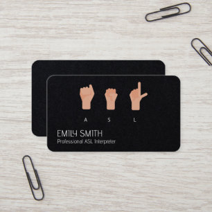 ASL Translator Interpreter Business Card
