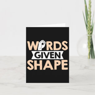 Asl Words Given Shape American Sign Language Card