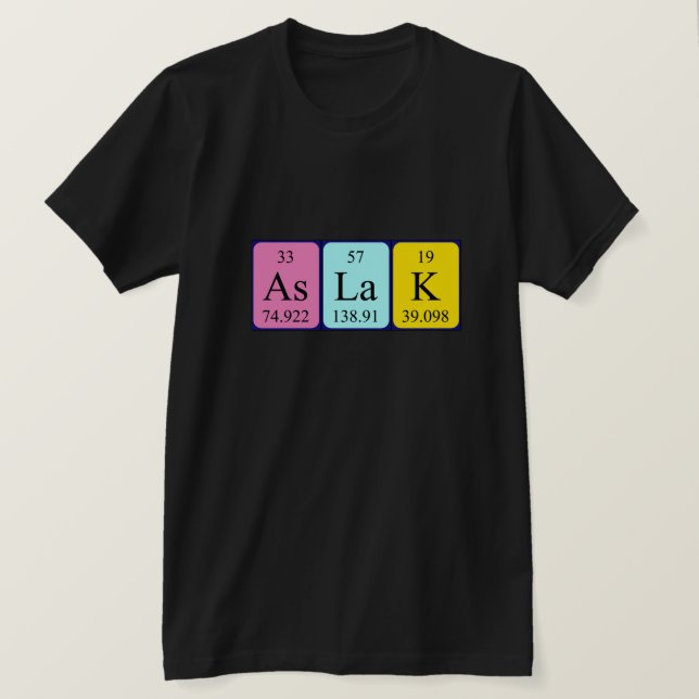 Aslak periodic table name shirt (Design Front)