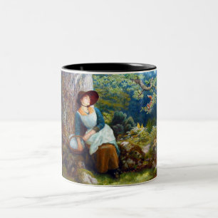Asleep in the Woods (by Arthur Hughes) Two-Tone Coffee Mug