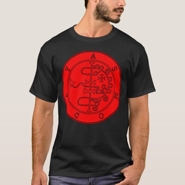 Asmodeus sigil t-shit (black/red) T-Shirt (Front)