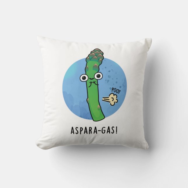 Aspara-gas Funny Asparagus Veggie Pun  Cushion (Front)