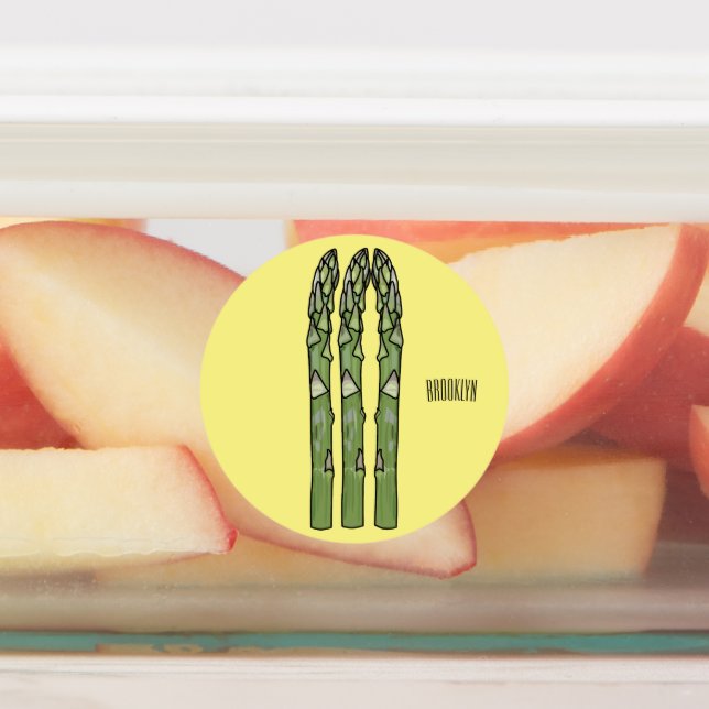 Asparagus cartoon illustration  (Affixed)