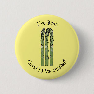 Asparagus cartoon illustration 6 cm round badge