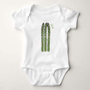 Asparagus cartoon illustration  baby bodysuit