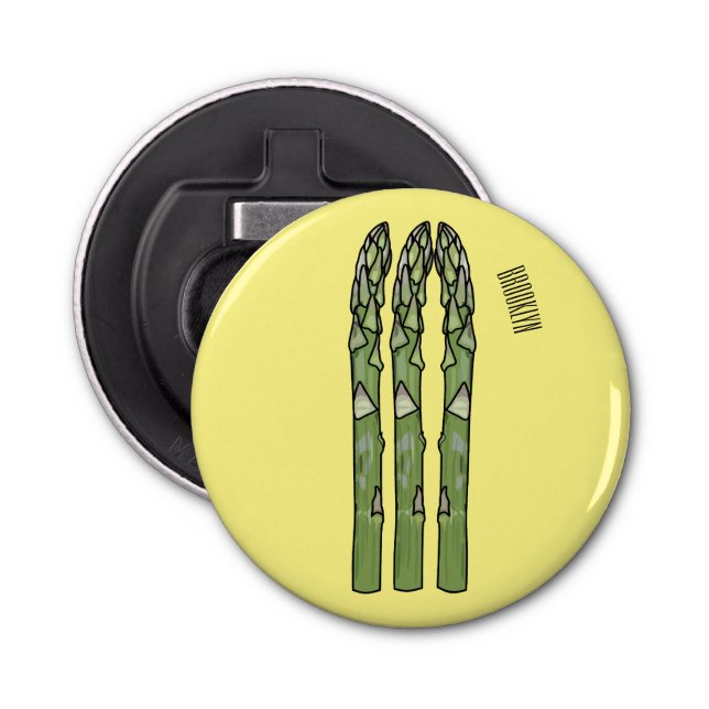 Asparagus cartoon illustration  bottle opener (Front)