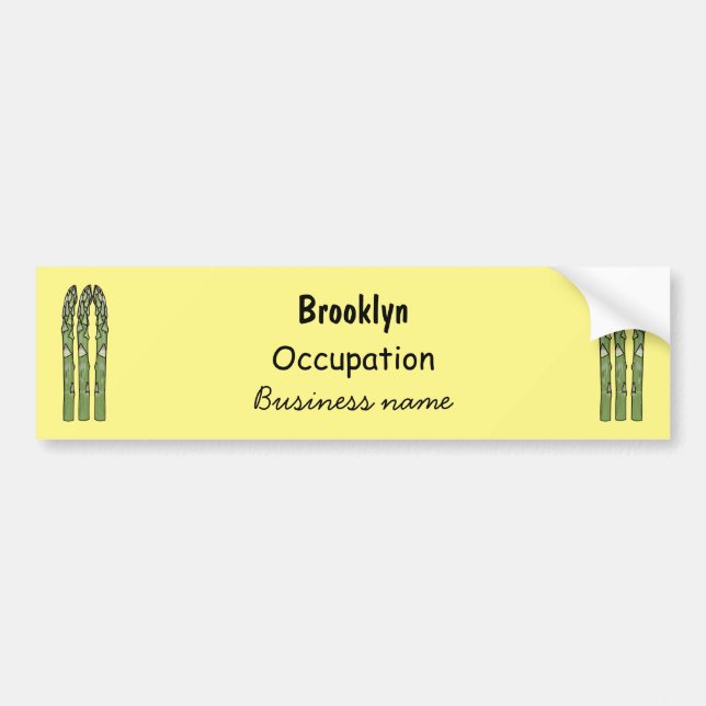 Asparagus cartoon illustration bumper sticker (Front)