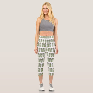 Asparagus cartoon illustration capri leggings