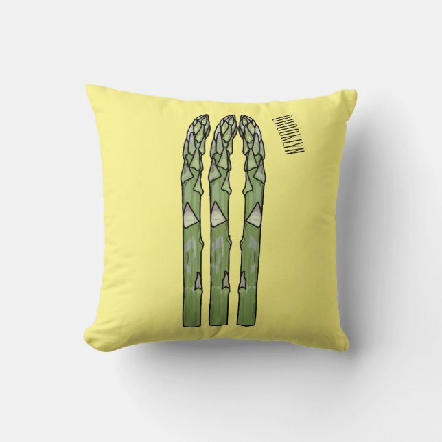 Asparagus cartoon illustration  cushion (Front)