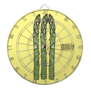 Asparagus cartoon illustration  dartboard