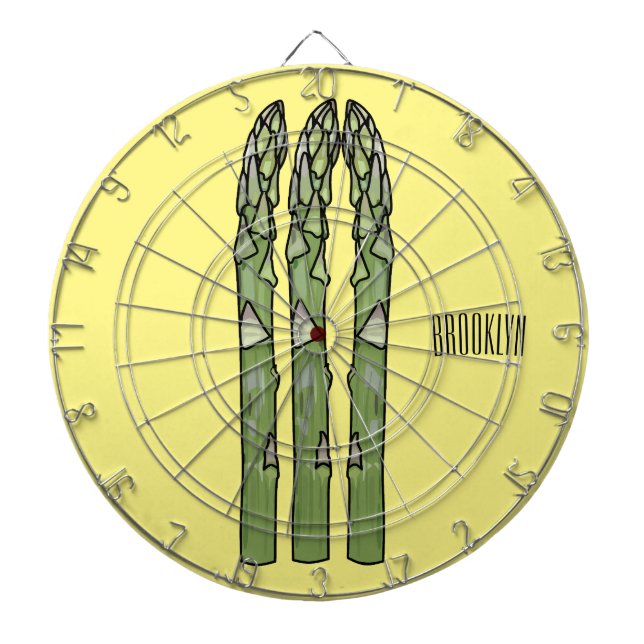 Asparagus cartoon illustration  dartboard (Front)