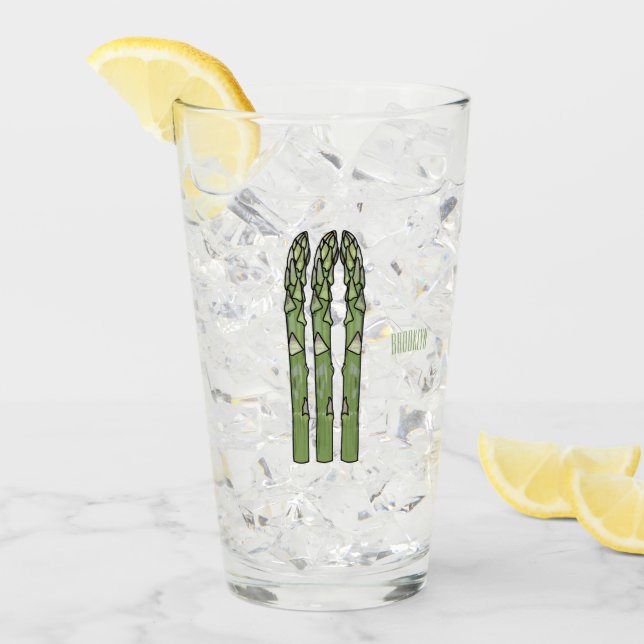 Asparagus cartoon illustration  glass (Front Ice)