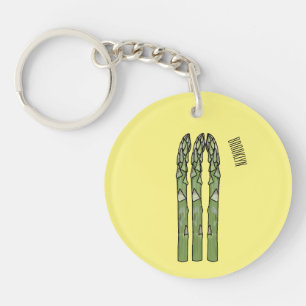 Asparagus cartoon illustration key ring