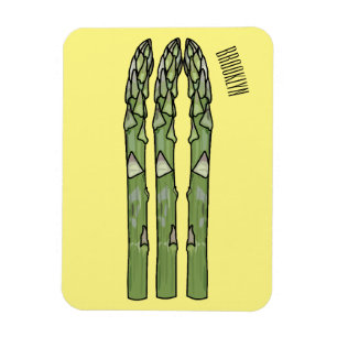 Asparagus cartoon illustration  magnet