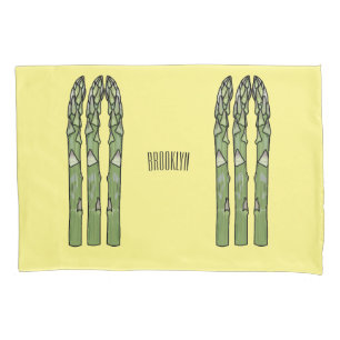 Asparagus cartoon illustration pillowcase