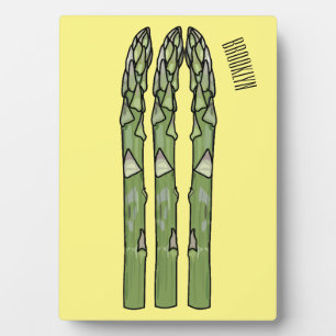 Asparagus cartoon illustration plaque
