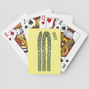 Asparagus cartoon illustration  playing cards