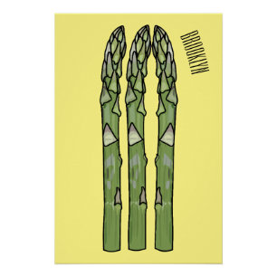 Asparagus cartoon illustration  poster