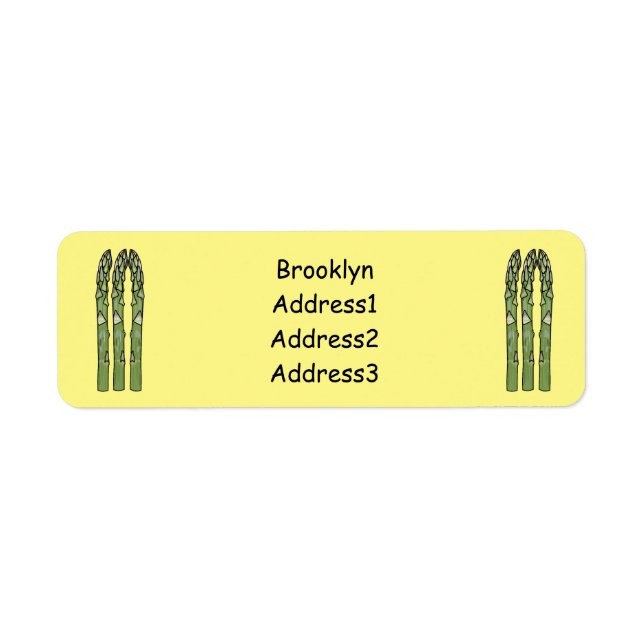 Asparagus cartoon illustration return address label (Front)